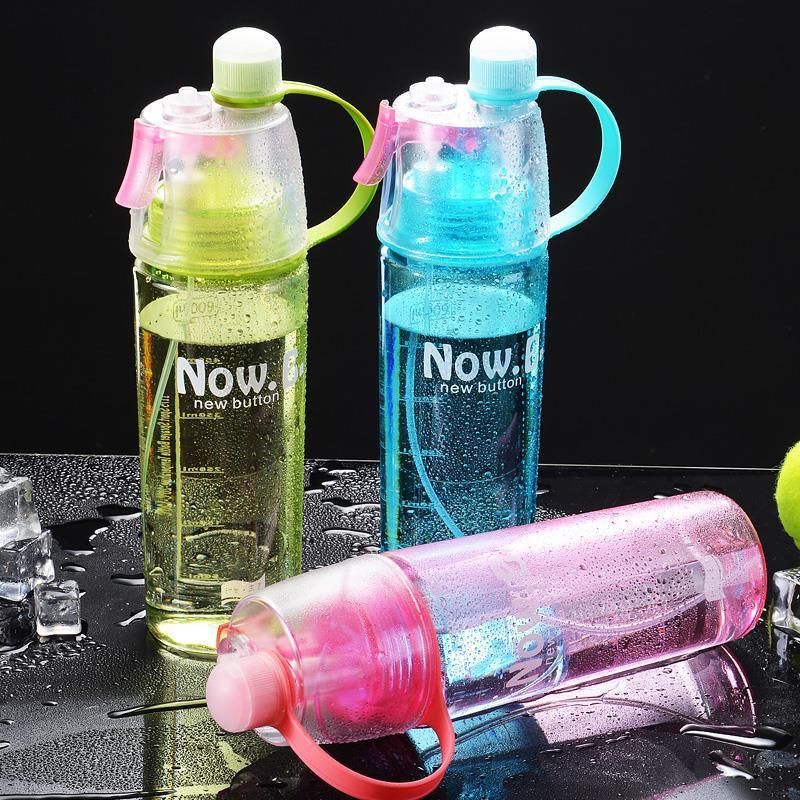 Solid Plastic Spray Cool Summer Sport Water Bottle - Medibolic