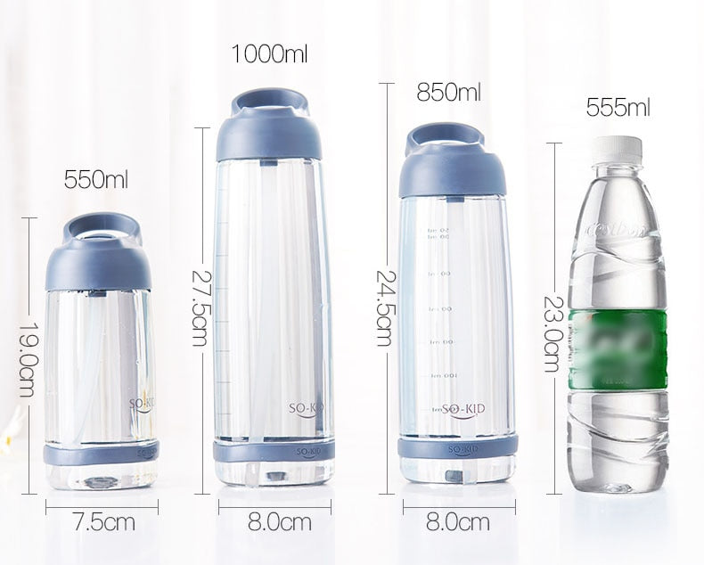 1000ml Outdoor Water Bottle with Straw