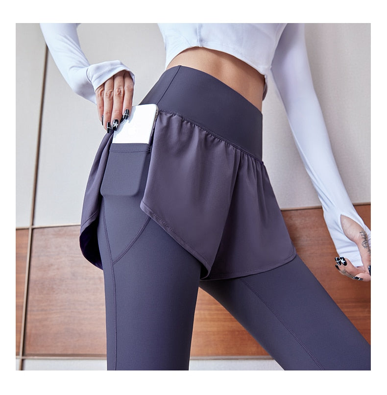 Two Pieces High Waist Fitness Yoga Pants