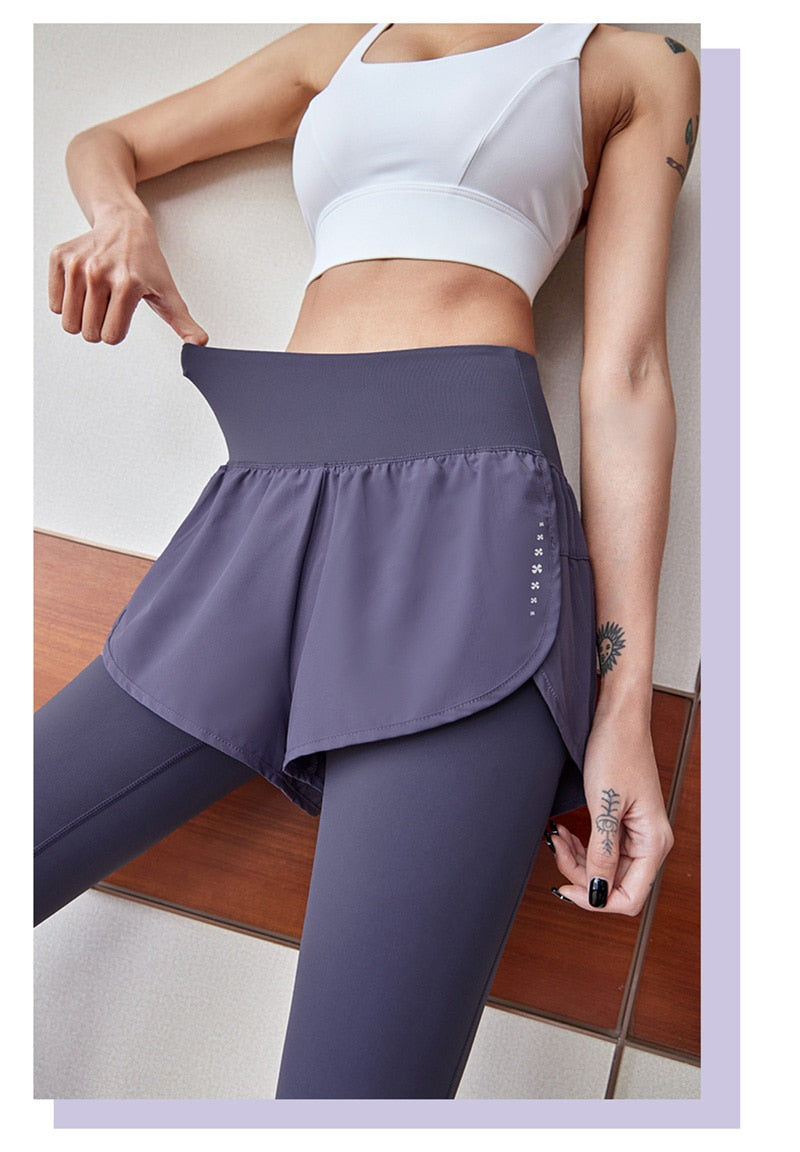 Two Pieces High Waist Fitness Yoga Pants