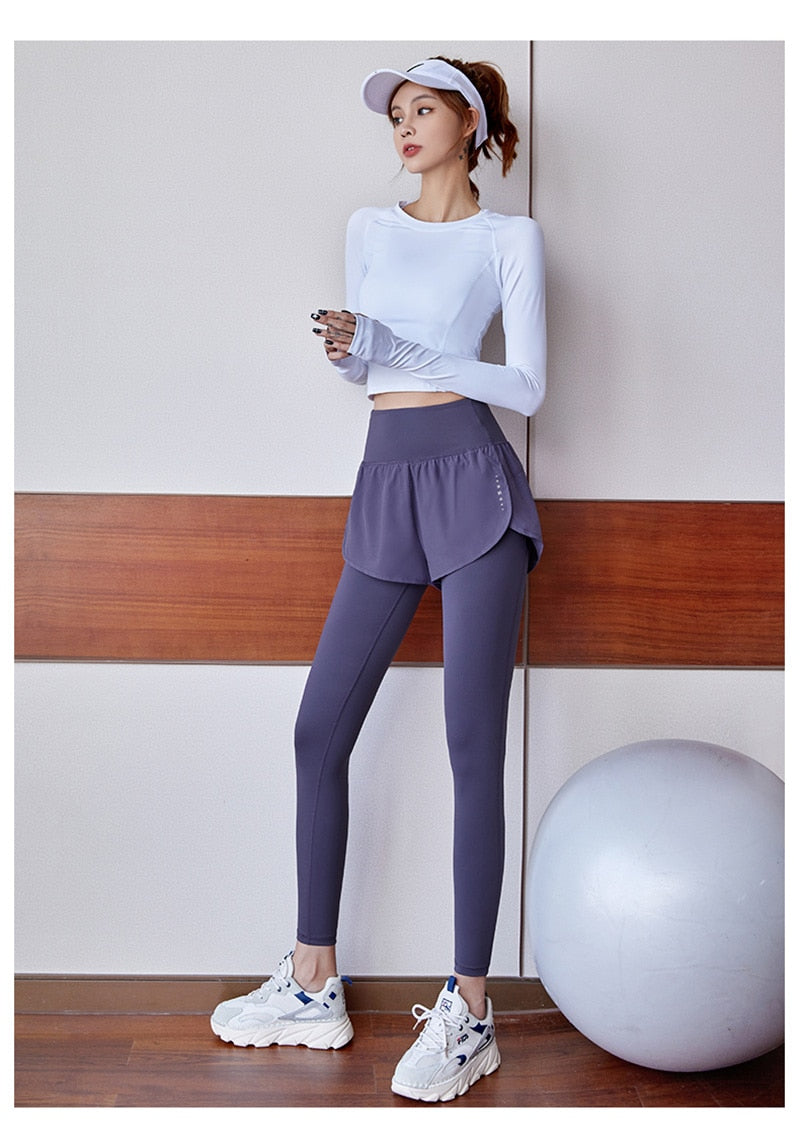 Two Pieces High Waist Fitness Yoga Pants