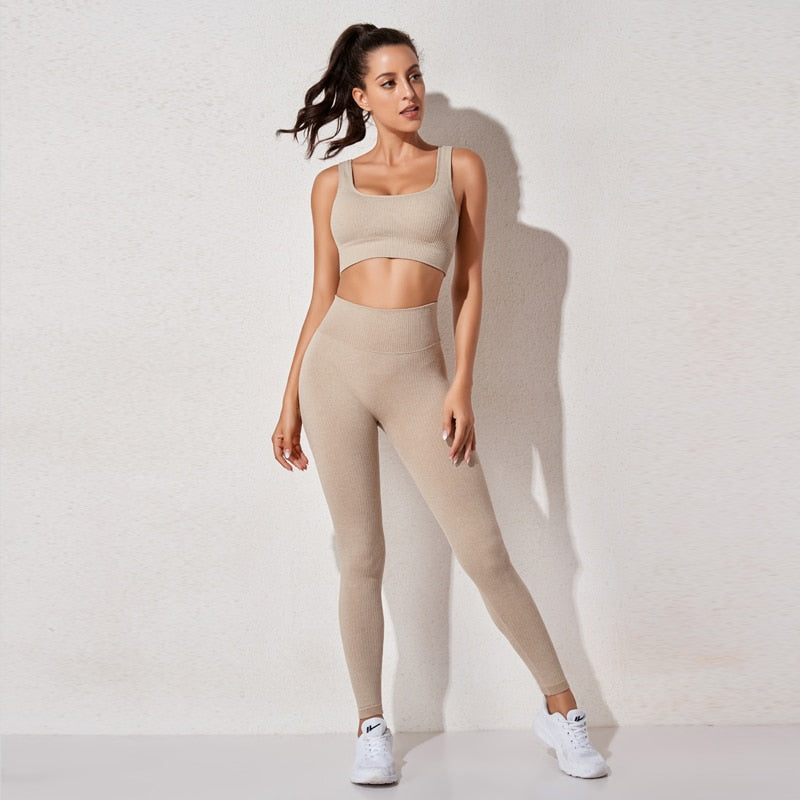 Women  Seamless Workout Yoga Suit