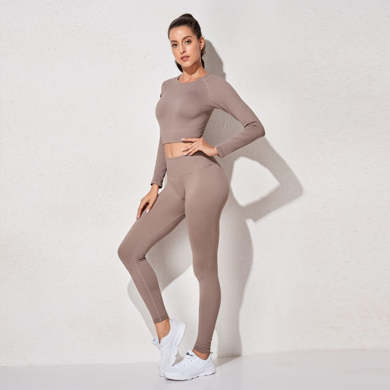 Women  Seamless Workout Yoga Suit