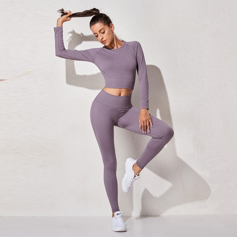 Women  Seamless Workout Yoga Suit