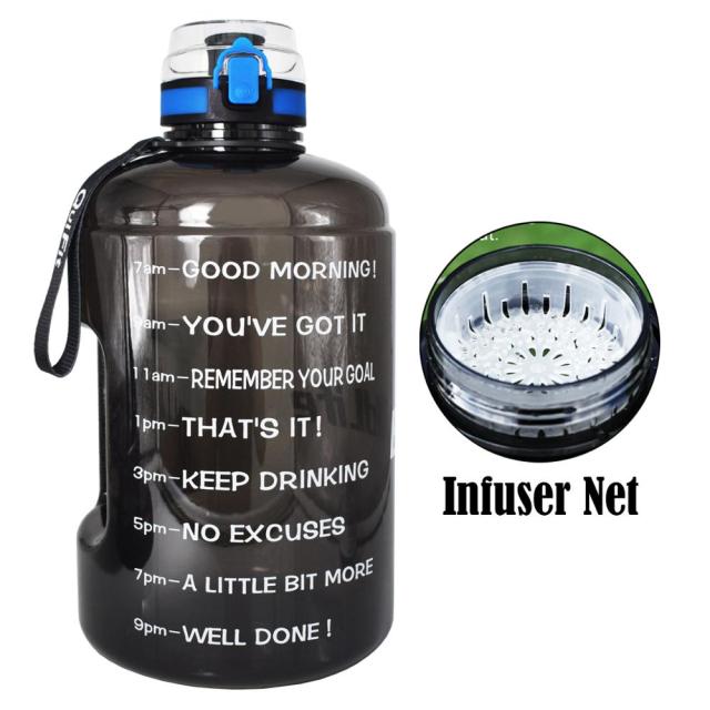 1 Gallon Water Bottle With Time Markings Filter Net