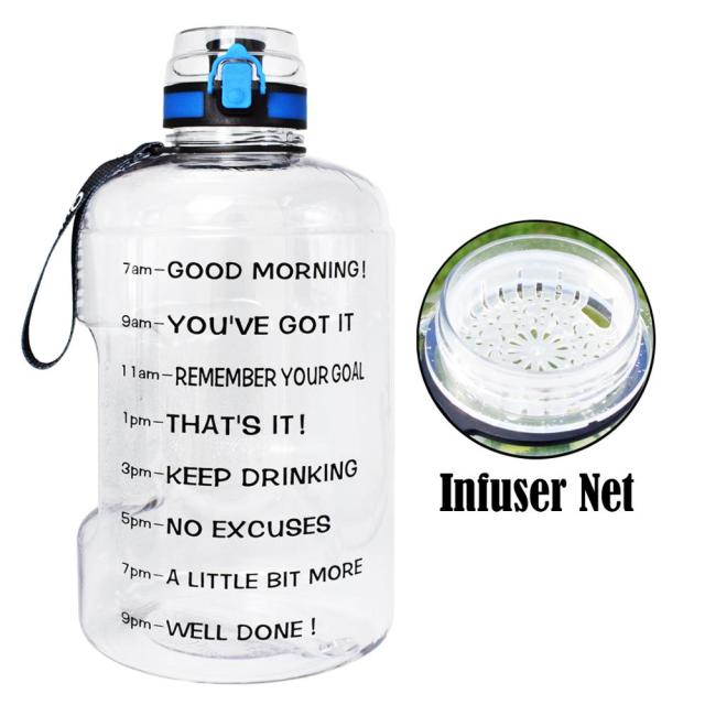 1 Gallon Water Bottle With Time Markings Filter Net