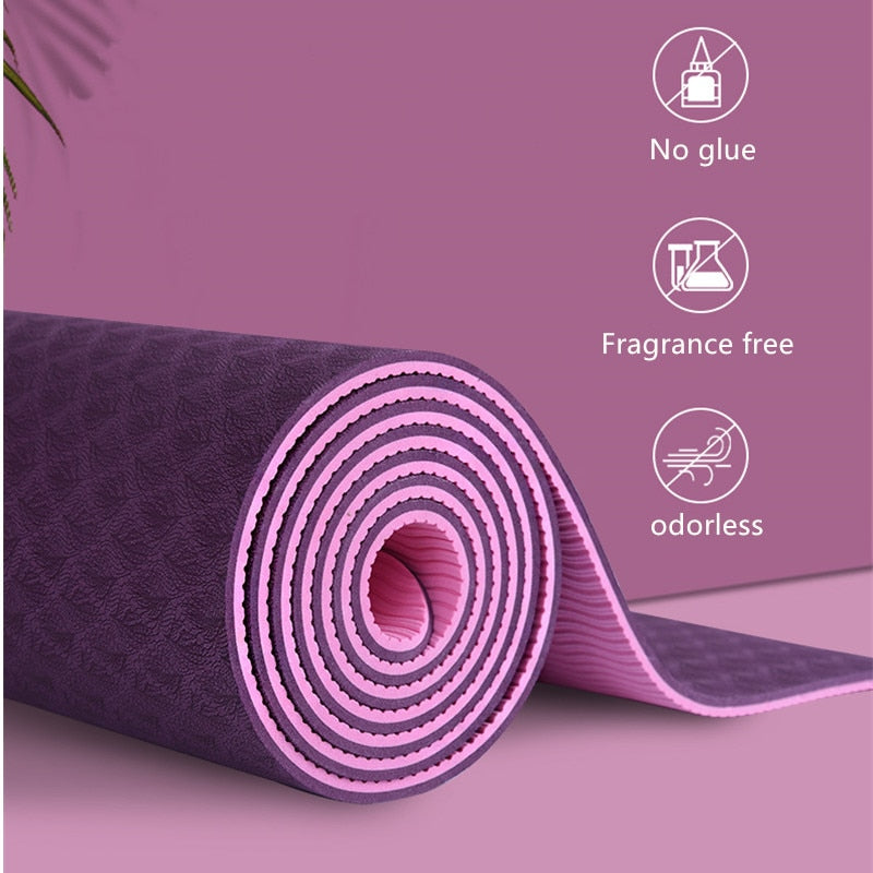 1830 * 610 * 6mm TPE two-color yoga mat