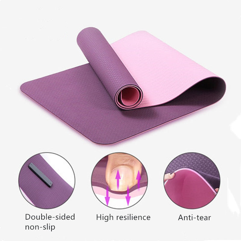 1830 * 610 * 6mm TPE two-color yoga mat