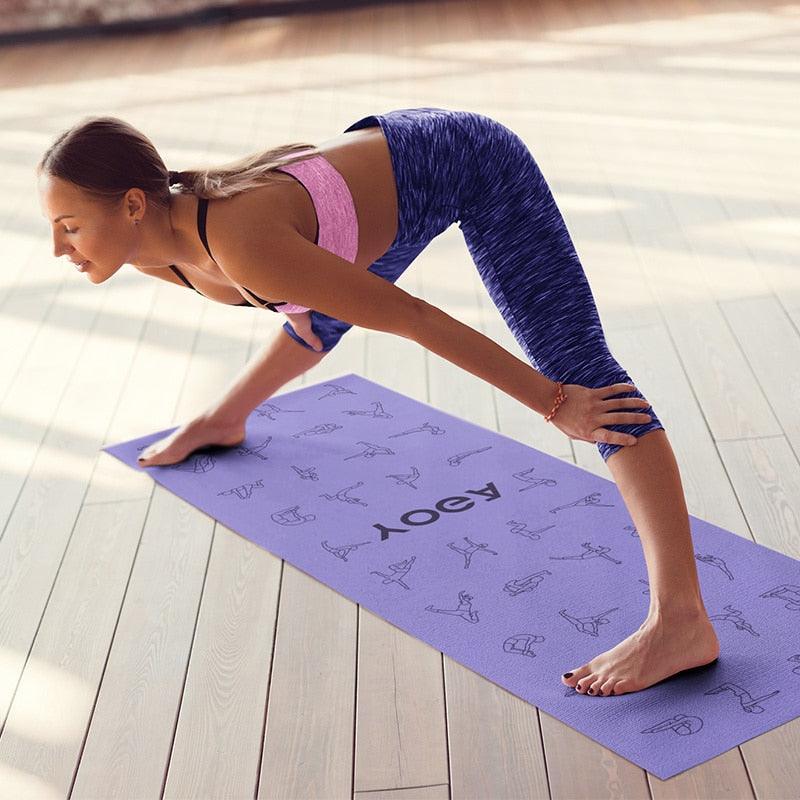 6mm Yoga Mat For Beginner With Position Line - Medibolic