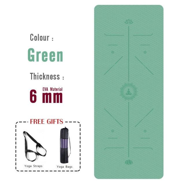 6mm Yoga Mat For Beginner With Position Line - Medibolic