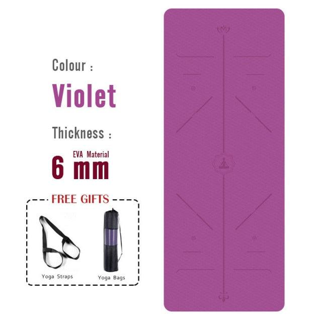 6mm Yoga Mat For Beginner With Position Line - Medibolic