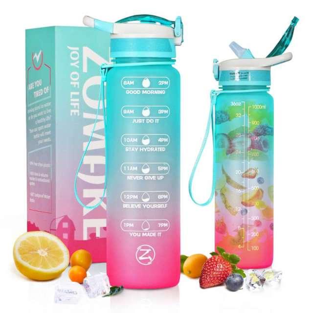 32oz Motivational Water Bottle with Time Marker - Medibolic