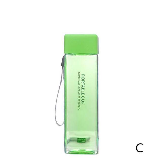 Square Frosted Water Bottle With Rope