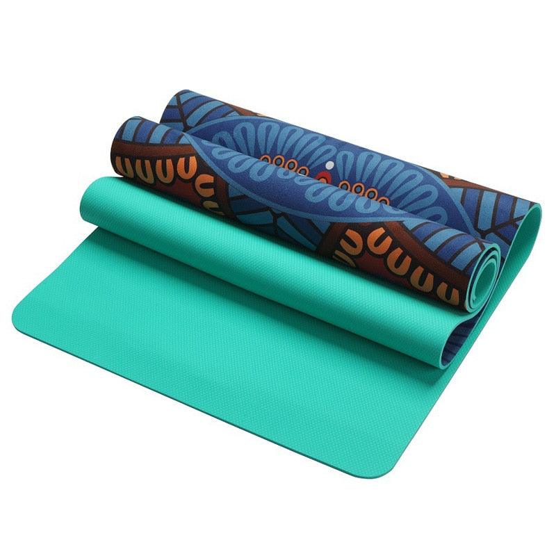 5.5 MM Lotus Pattern Suede TPE Yoga Mat - Medibolic