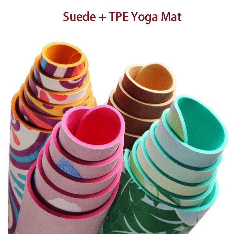 5.5 MM Lotus Pattern Suede TPE Yoga Mat - Medibolic