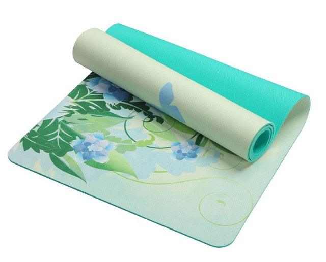 5.5 MM Lotus Pattern Suede TPE Yoga Mat - Medibolic