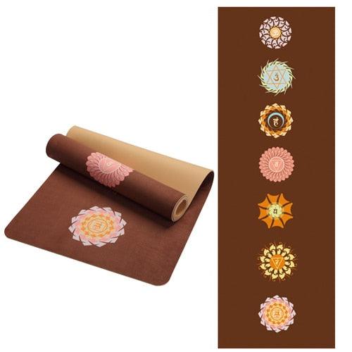 5.5 MM Lotus Pattern Suede TPE Yoga Mat - Medibolic