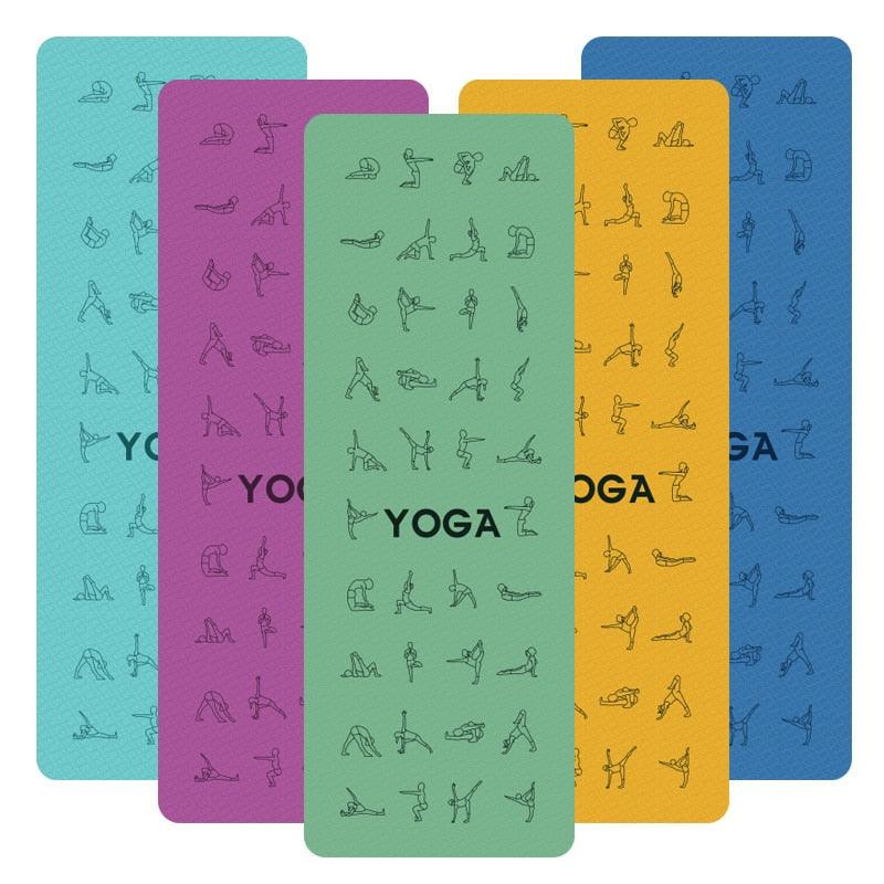 6mm Yoga Mat For Beginner With Position Line - Medibolic