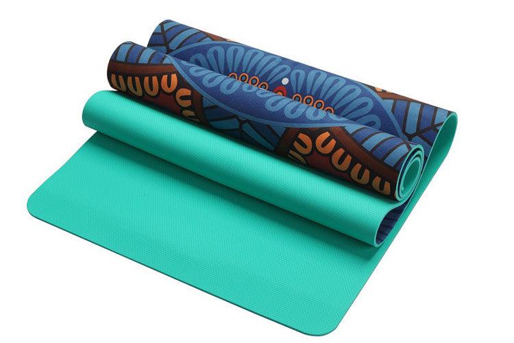 5.5 MM Lotus Pattern Suede TPE Yoga Mat - Medibolic